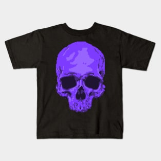 Purple Pixelation Skull Kids T-Shirt